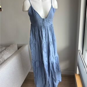 Perrywinkle Blue button up maxi dress